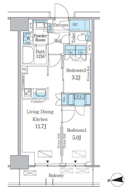 パークアクシス新宿百人町　525号室　間取り