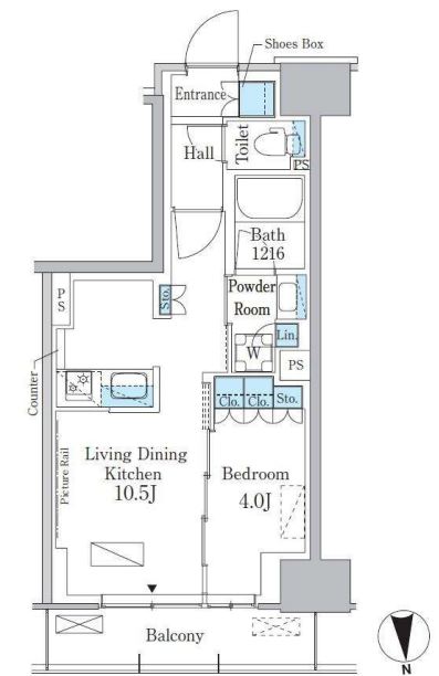 パークアクシス新宿百人町　449号室　間取り