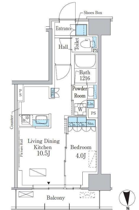 パークアクシス新宿百人町　250号室　間取り