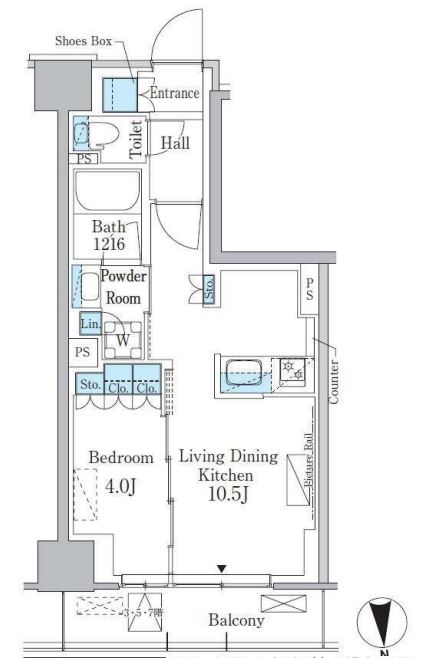 パークアクシス新宿百人町　201号室　間取り