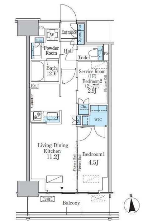 パークアクシス新宿百人町　210号室　間取り