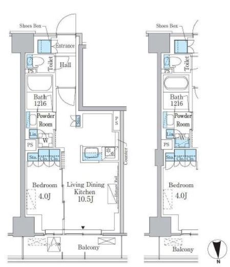 パークアクシス新宿百人町　301号室　間取り