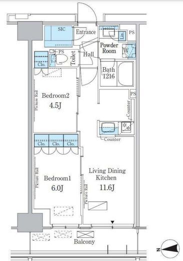 パークアクシス新宿百人町　327号室　間取り