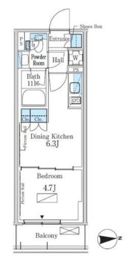 パークアクシス新宿百人町　345号室　間取り