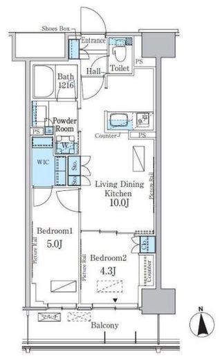 パークアクシス新宿百人町　412号室　間取り
