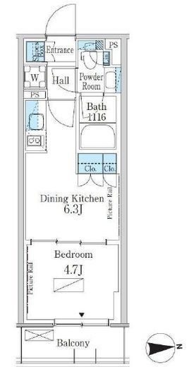 パークアクシス新宿百人町　434号室　間取り