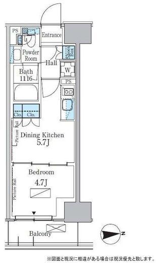パークアクシス新宿百人町　442号室　間取り