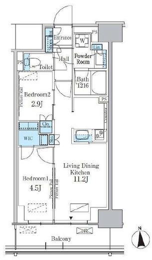 パークアクシス新宿百人町　508号室　間取り