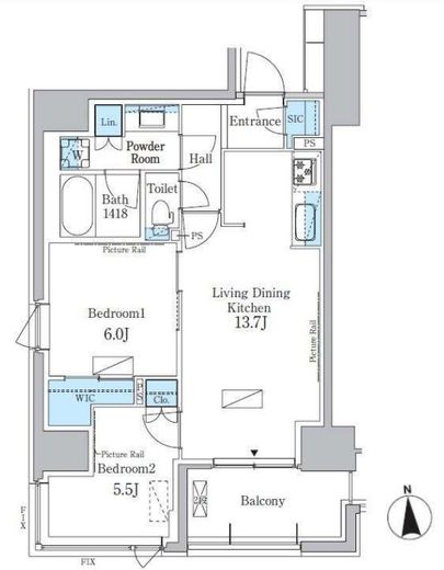 パークアクシス新宿百人町　518号室　間取り