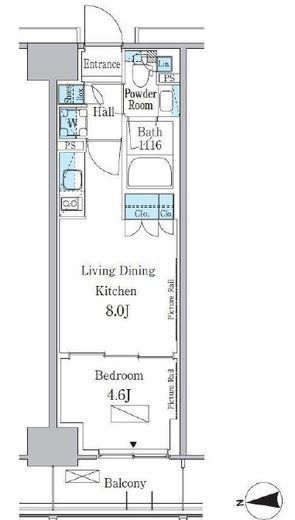パークアクシス新宿百人町　521号室　間取り