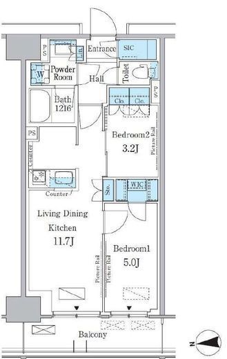 パークアクシス新宿百人町　523号室　間取り