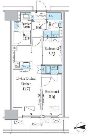 パークアクシス新宿百人町　525号室　間取り