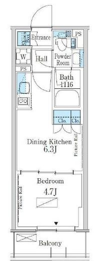 パークアクシス新宿百人町　531号室　間取り