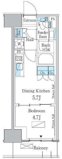 パークアクシス新宿百人町　535号室　間取り