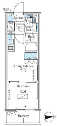 パークアクシス新宿百人町　537号室　間取り