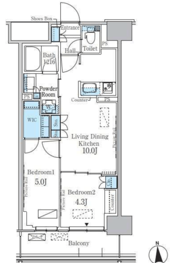 パークアクシス新宿百人町　616号室　間取り
