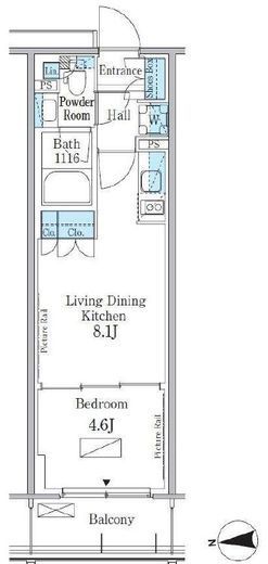 パークアクシス新宿百人町　620号室　間取り