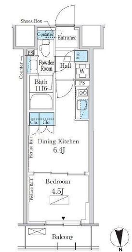 パークアクシス新宿百人町　639号室　間取り