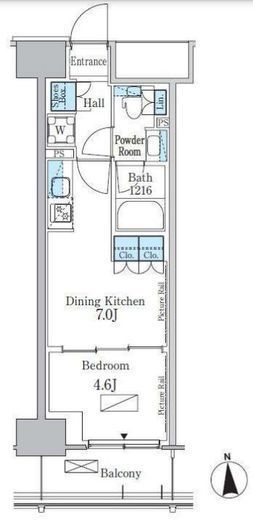 パークアクシス新宿百人町　707号室　間取り