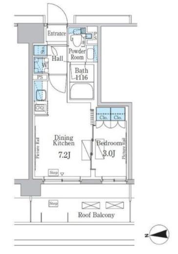 パークアクシス新宿百人町　719号室　間取り