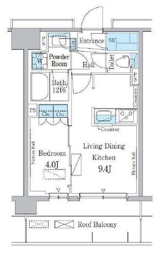 パークアクシス新宿百人町　721号室　間取り