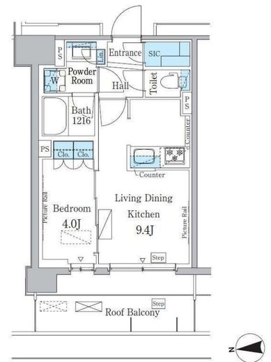 パークアクシス新宿百人町　723号室　間取り