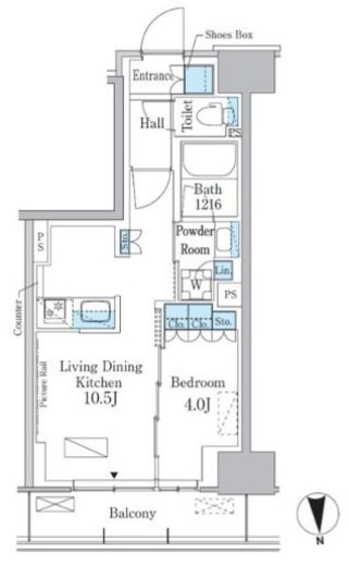 パークアクシス新宿百人町　737号室　間取り