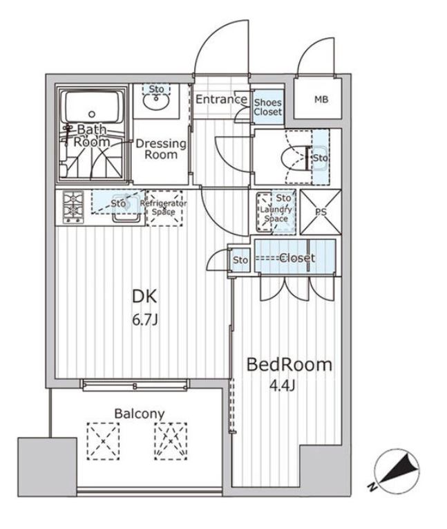 ビエラコート日本橋久松町　805号室　間取り