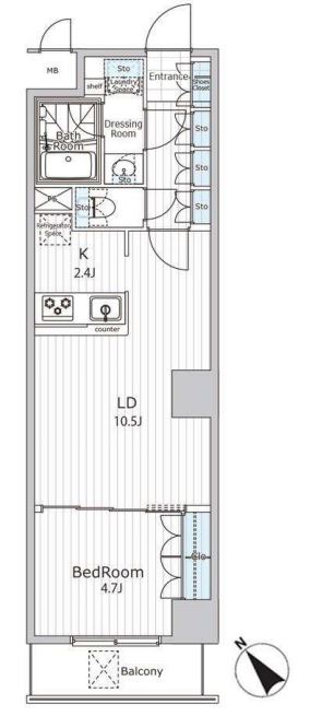 ビエラコート日本橋久松町　707号室　間取り