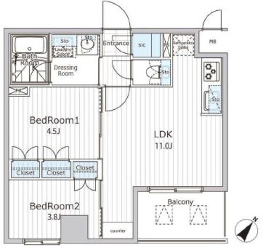 ビエラコート日本橋久松町　1002号室　間取り
