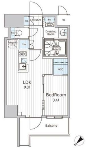 ビエラコート日本橋久松町　509号室　間取り