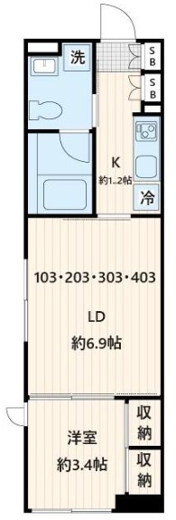 Fullea不動前　303号室　間取り