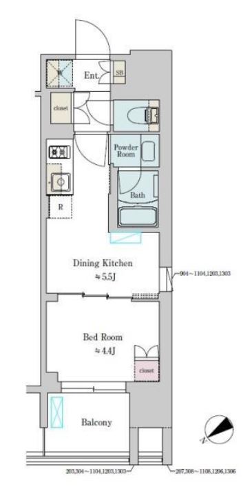 Brillia ist 大井町　1004号室　間取り