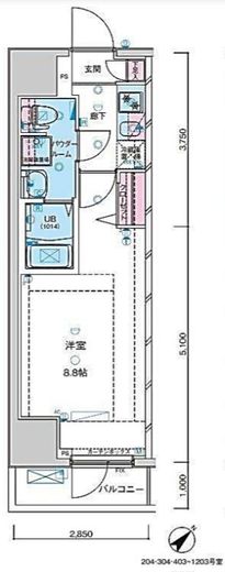 ジェノヴィア浅草5スカイガーデン　403号室　間取り