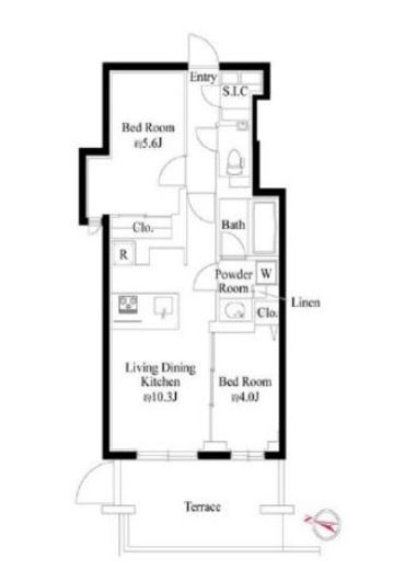 ルネサンス六本木プレミアムコートVivant　104号室　間取り