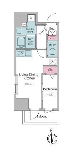 ドゥーエ入谷Ⅱ　1101号室　間取り