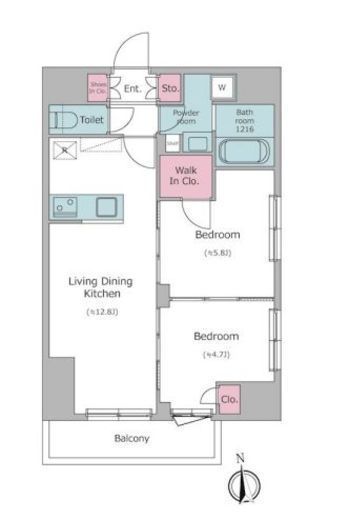 ドゥーエ入谷Ⅱ　402号室　間取り