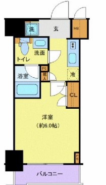 プレール・ドゥーク北品川　802号室　間取り