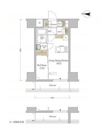 アーバネックス森下WEST　1103号室　間取り