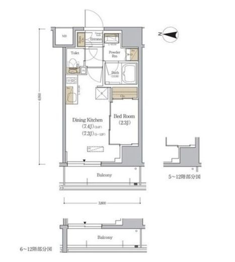 アーバネックス森下WEST　1204号室　間取り