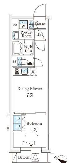 参宮橋ビューアパートメント　107号室　間取り