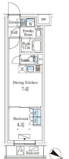 参宮橋ビューアパートメント　203号室　間取り