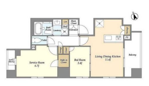 ドゥーエ南砂町　704号室　間取り