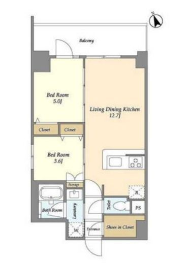 ドゥーエ南砂町　801号室　間取り