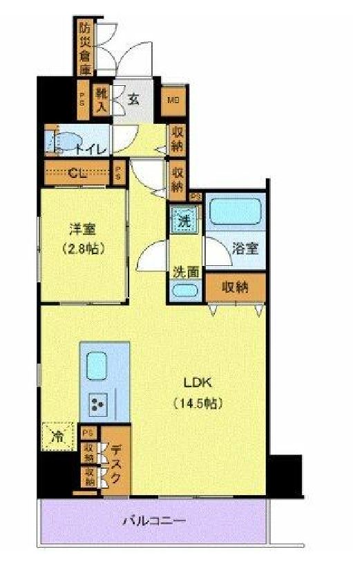 The Log日本橋　401号室　間取り