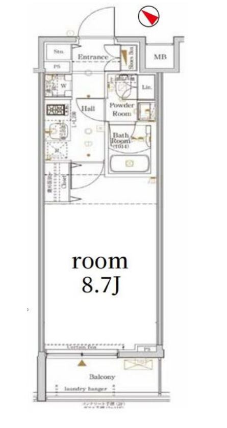 The Log日本橋　703号室　間取り