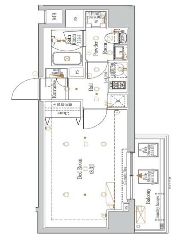 The Log日本橋　805号室　間取り