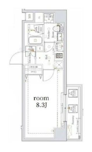 The Log日本橋　605号室　間取り