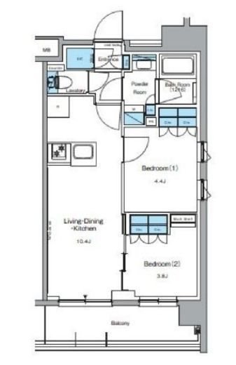 ルフォンプログレ押上EAST　313号室　間取り