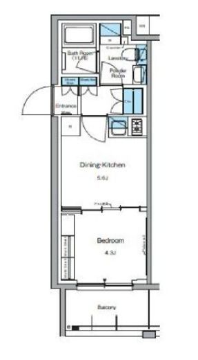 ルフォンプログレ押上EAST　408号室　間取り